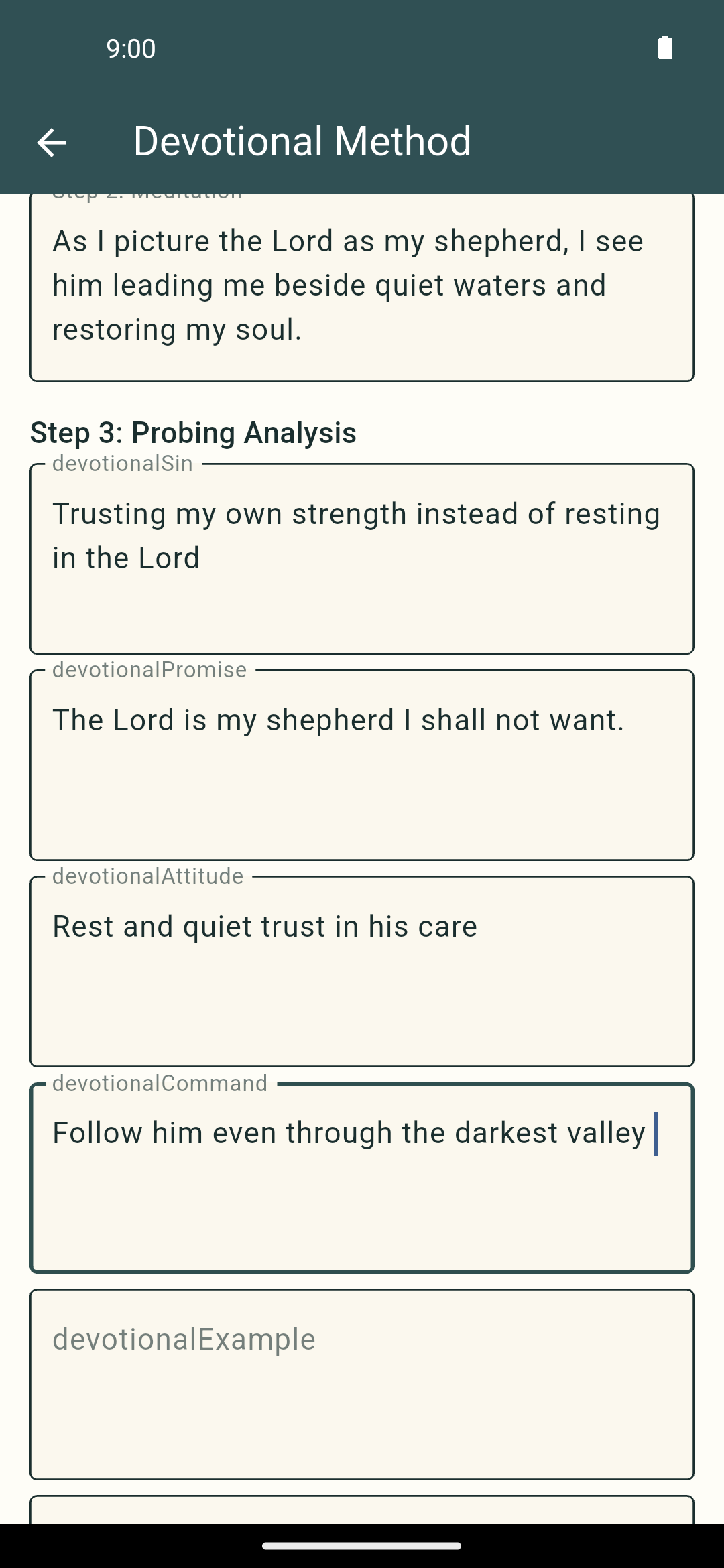 Devotional method form