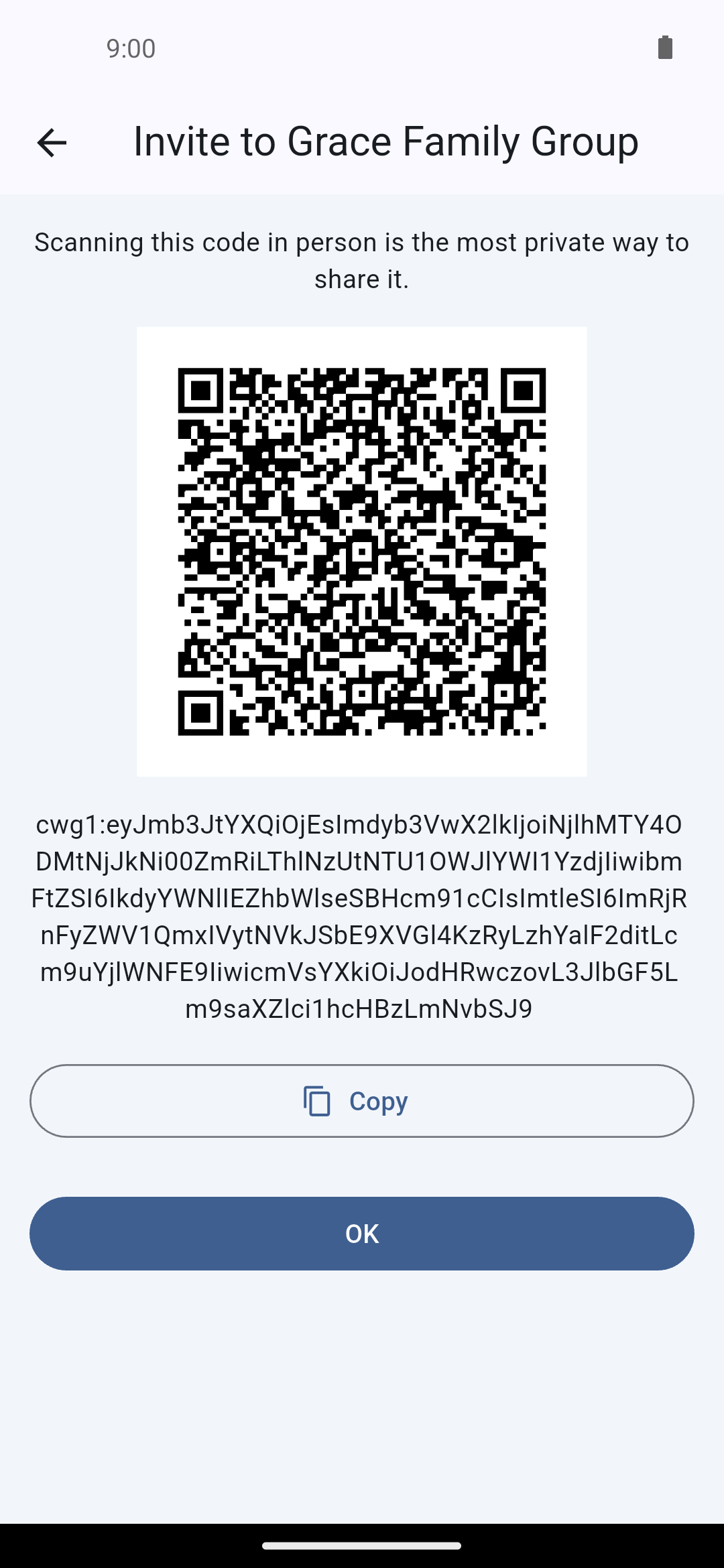 Group invite QR