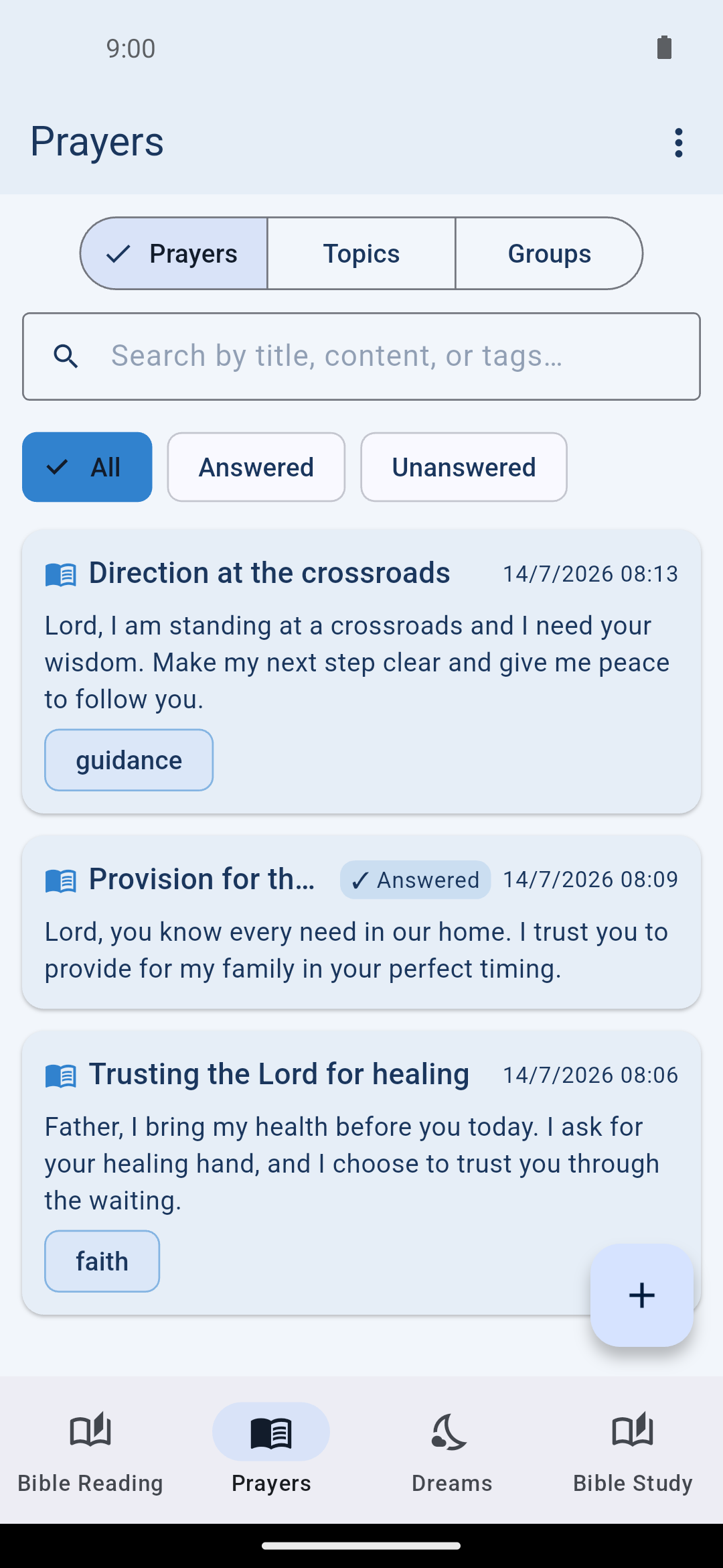 Prayer list